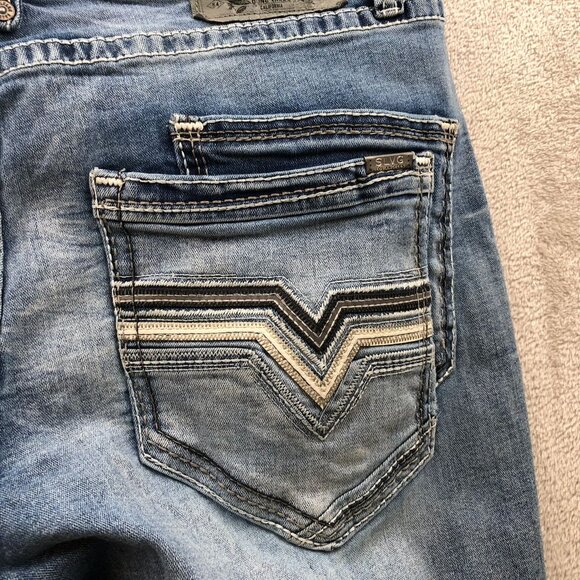 Salvage Supply Co Buckle Mens Jeans Size 40s Mayhem Straight Casual Blue Denim - Picture 15 of 16